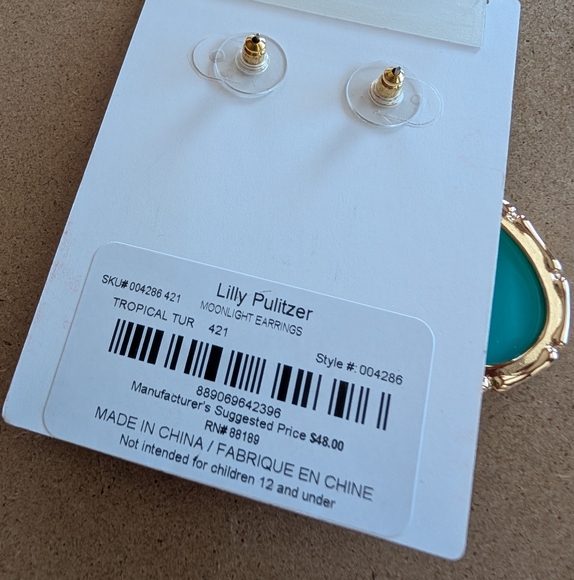 Lilly Pulitzer Teardrop Earrings NWT - Picture 6 of 8